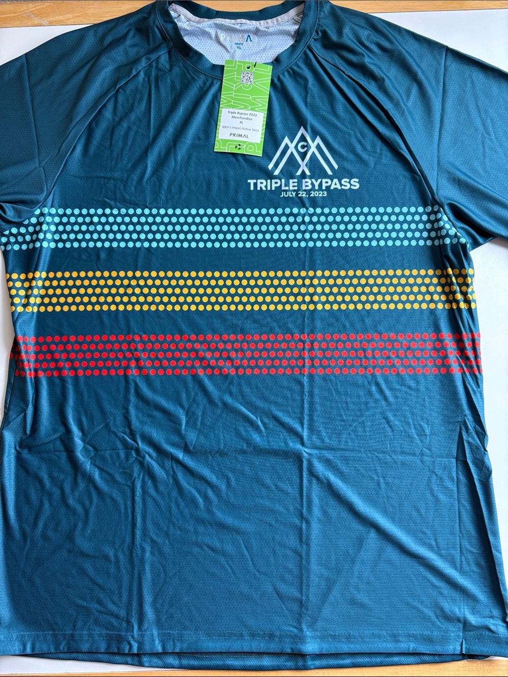 Primal Men's Teal Tech Tee moisture-wicking fabric bicycle tee shirt sz XL New